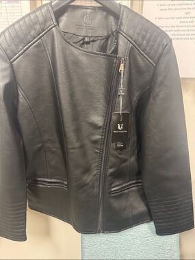 Women's Black Leather Moto Jacket
